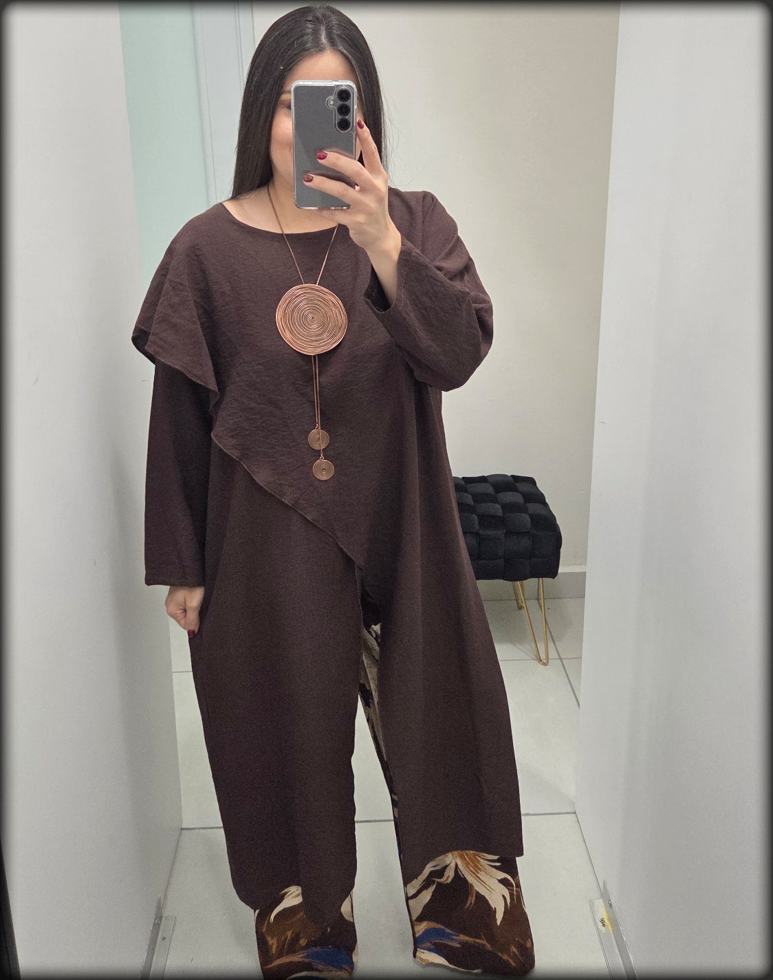 Set Blusa Manga Larga y Pantalón Made In Italy 100% Viscosa