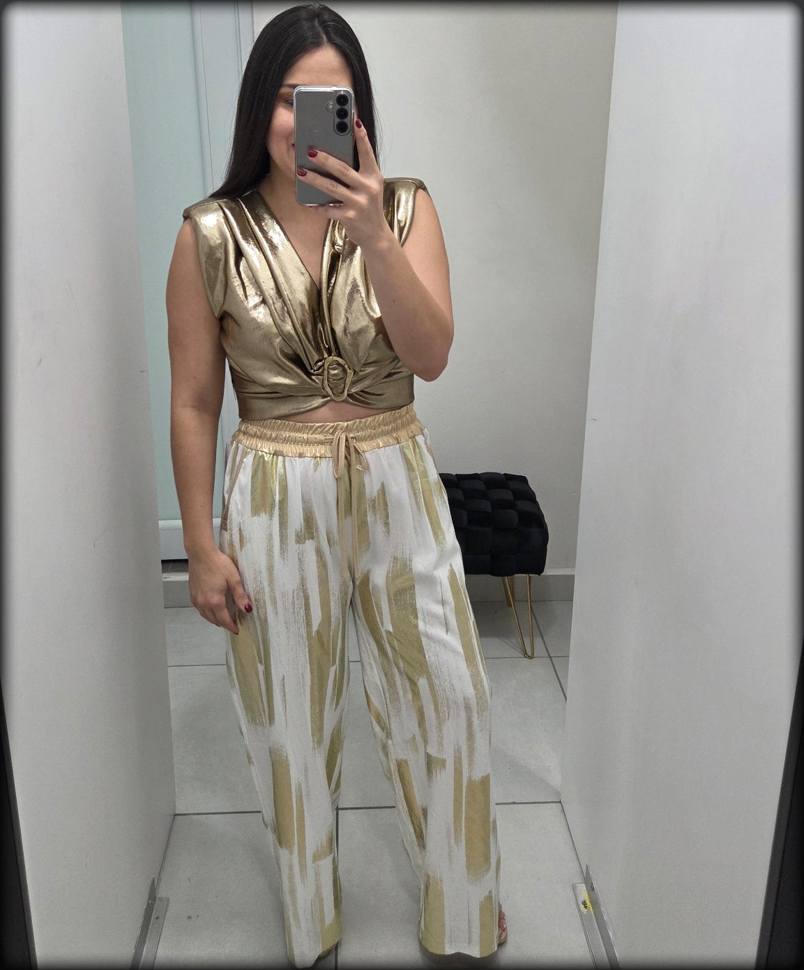 Crop Top Made In Italy Metalico