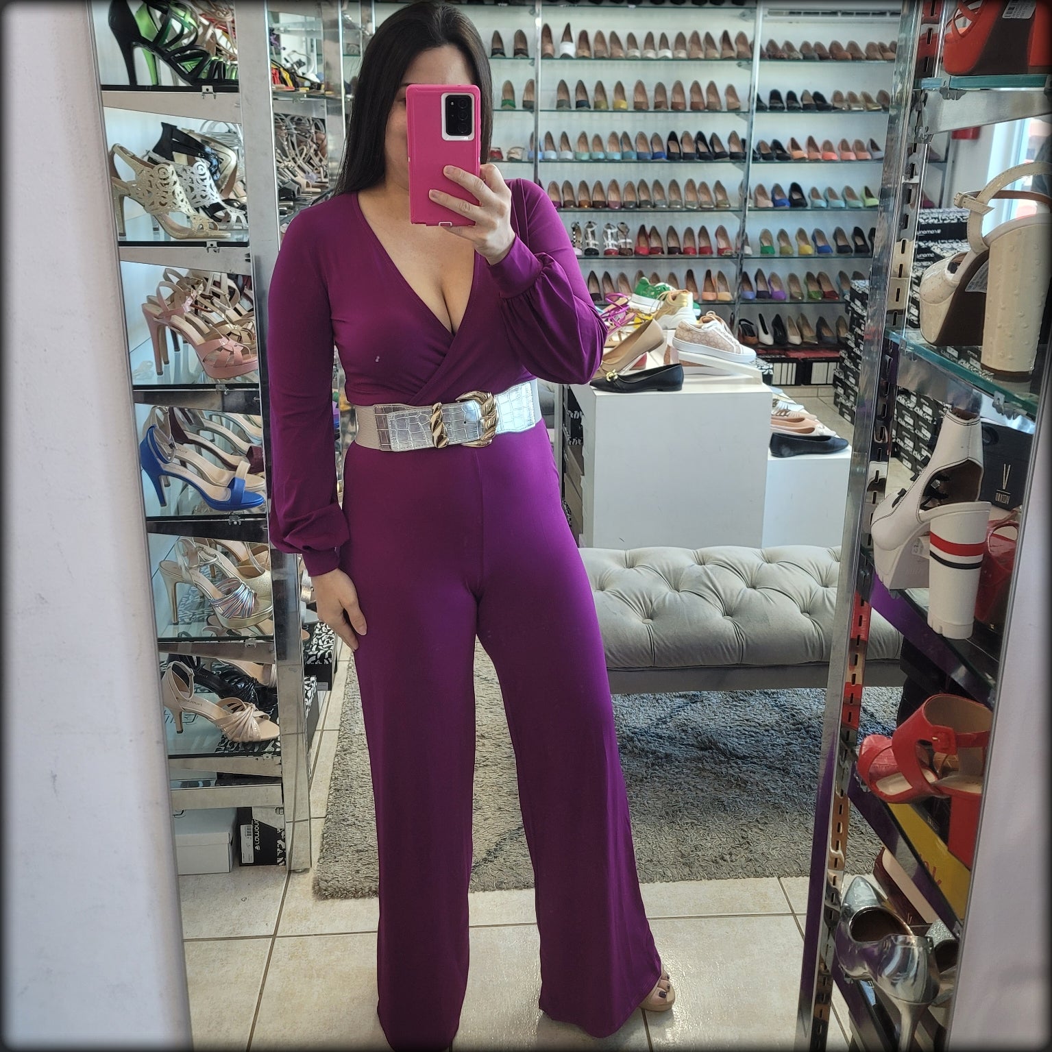JUMPSUIT MANGA LARGA MAGENTA