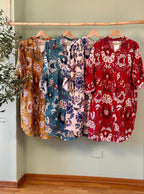 Camisero Corto Estampado Made In Italy 100% Lino