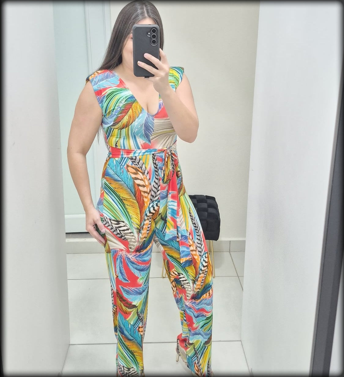 Jumpsuit Estampado Hoja Vneck