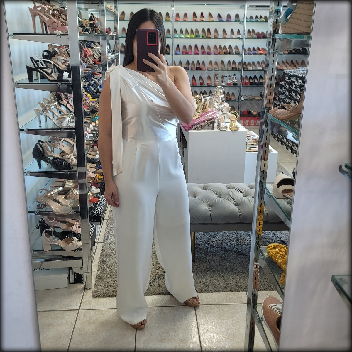 JUMPSUIT ONE SHOULDER BLANCO