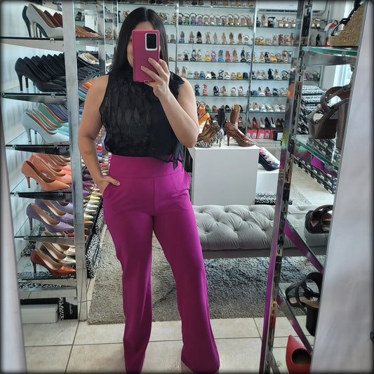 PANTALON LARGO MAGENTA