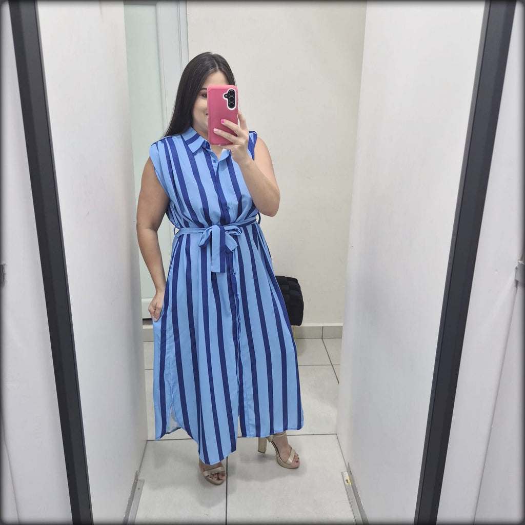 Vestido Largo Made In Italy Camisero