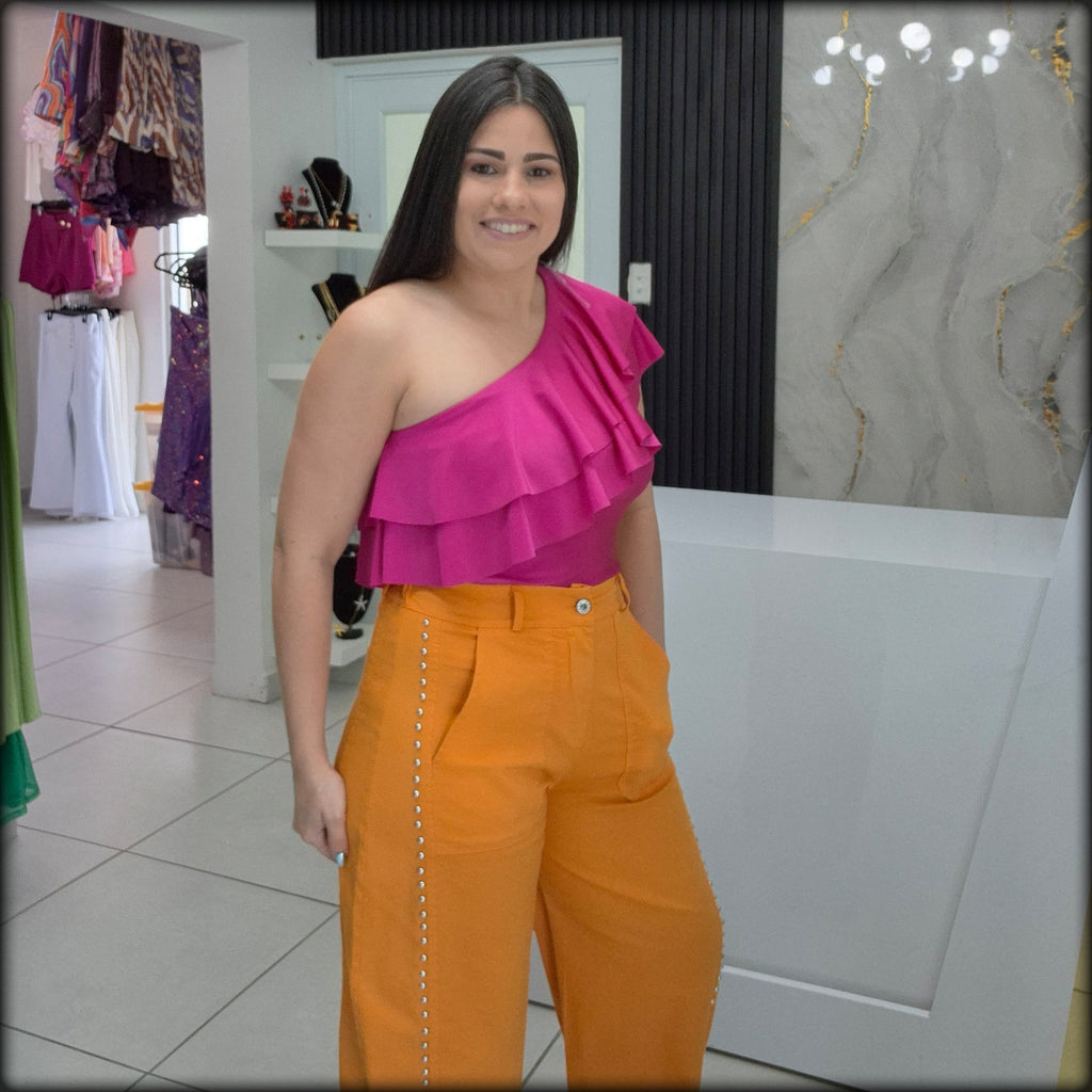 Blusa One Shoulder Volante