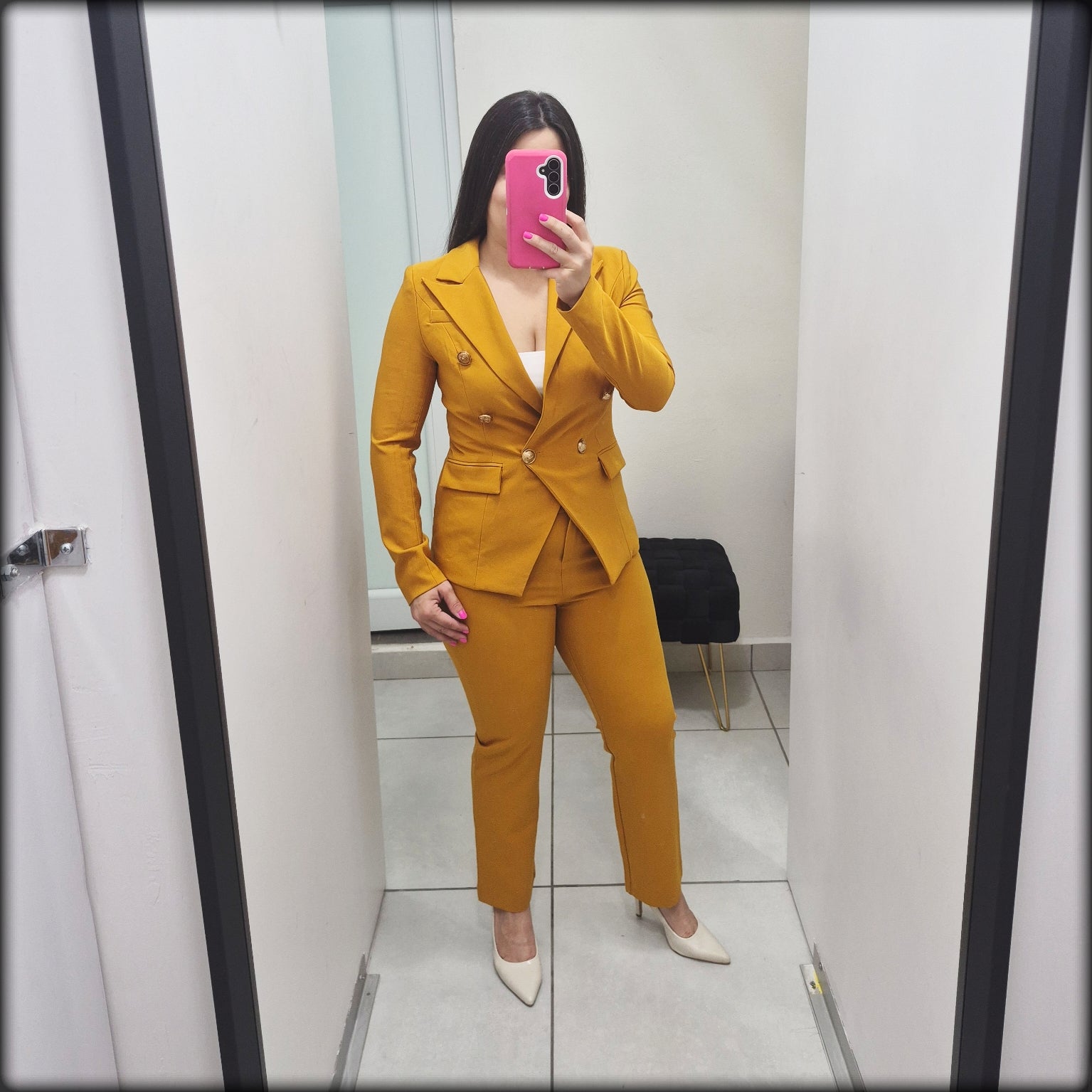 CHAQUETA MOSTAZA BOTONES