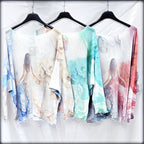 Blusa Manga Larga Made In Italy Estampada 50% Polyester 50% Cotton