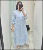 Vestido Largo 100% Lino Onesize Made in Italy
