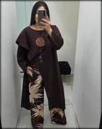 Set Blusa Manga Larga y Pantalón Made In Italy 100% Viscosa