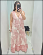 Jumpsuit Made In Italy 100% Lino Estampado