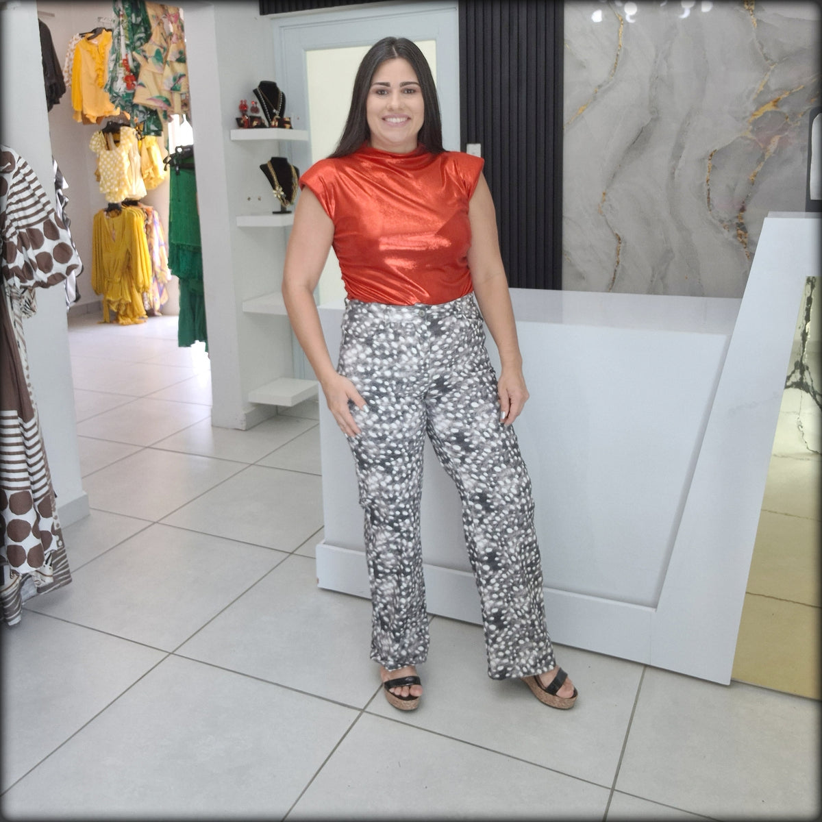 Pantalon Largo Straight estampado Bambi