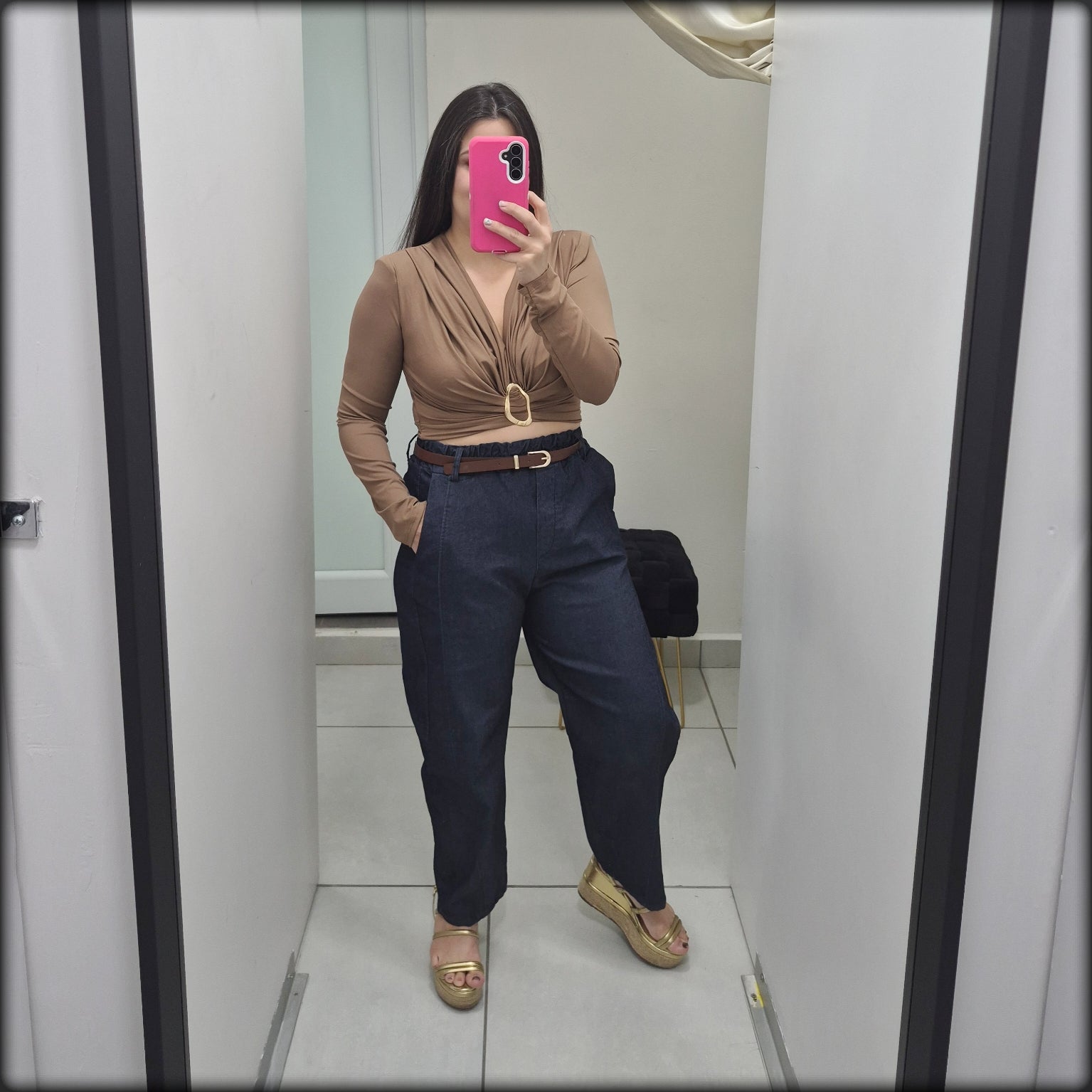 Pantalon Barrel Made In Italy 95% Algodon 5% Elastane