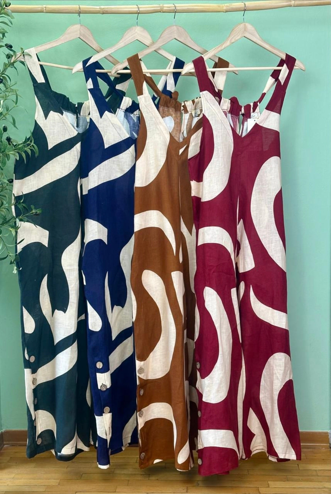 JUMPSUIT 100% LINO MADE IN ITALY ESTAMPADO