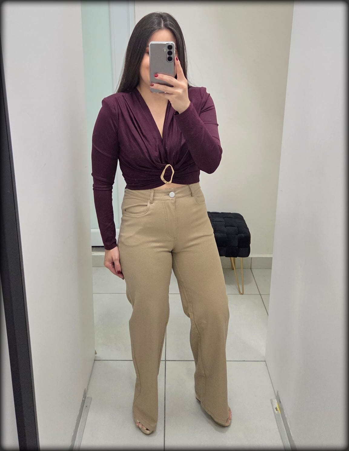 Crop Top Manga Larga Made In Italy