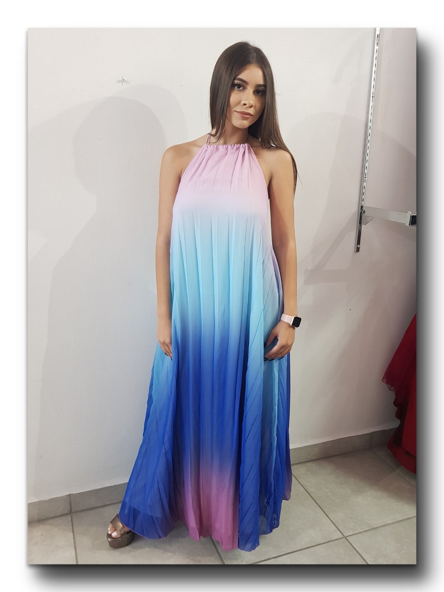 VESTIDO LARGO PLIZADO