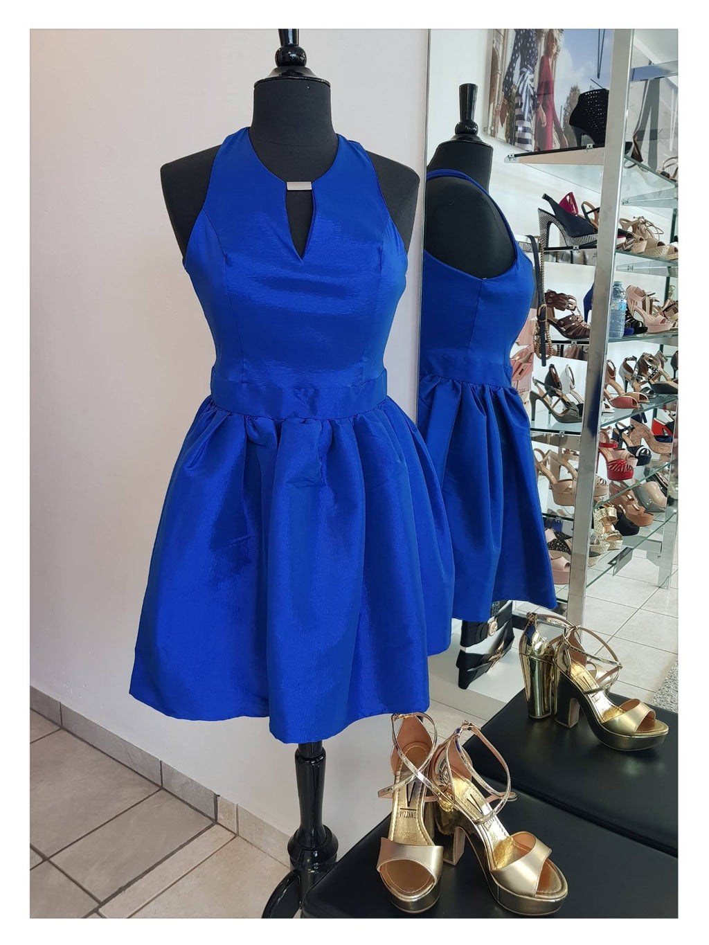 VESTIDO CORTO ESPALDA CRUZADA EN SEDA