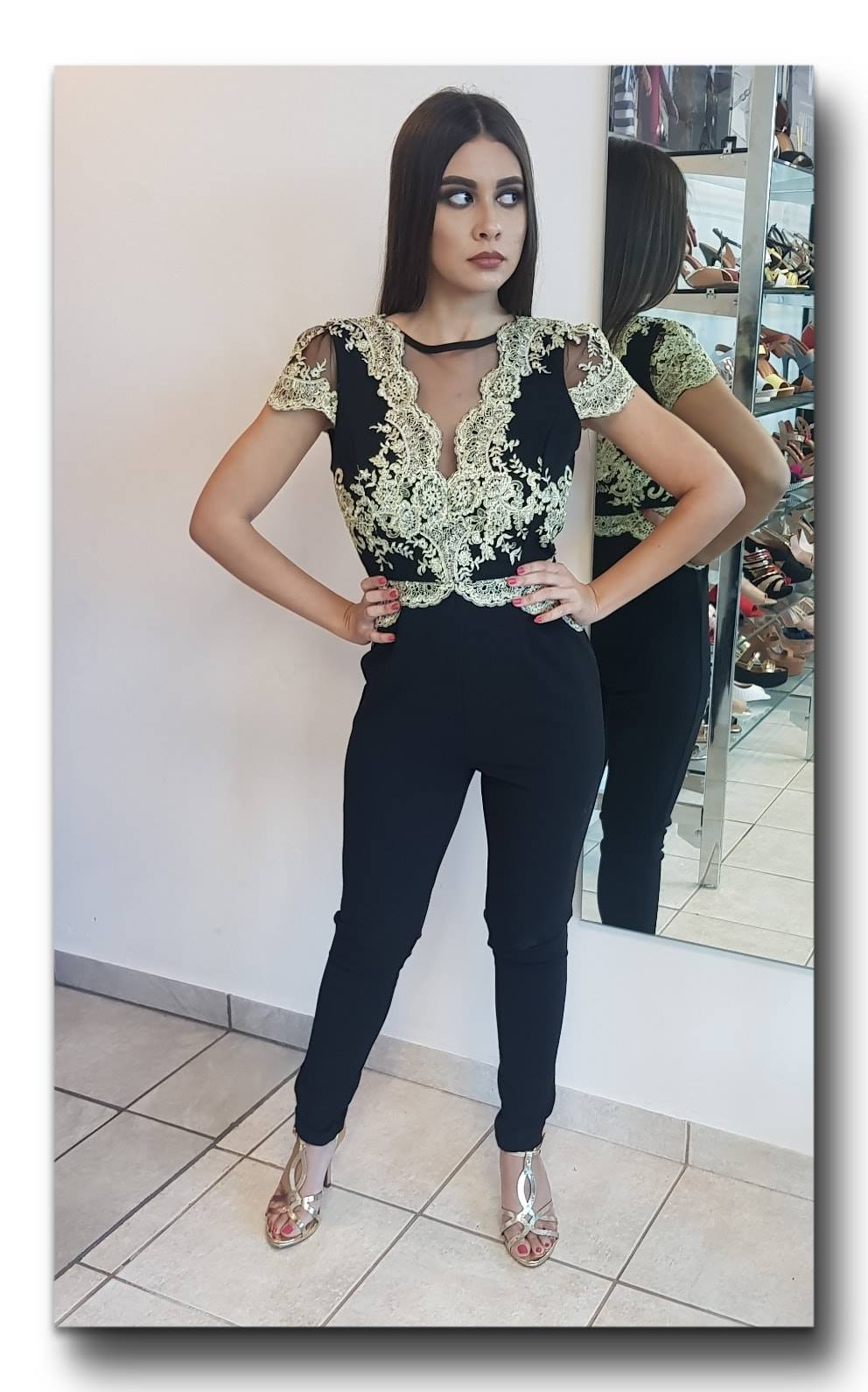 JUMPSUIT BORDADO DORADO