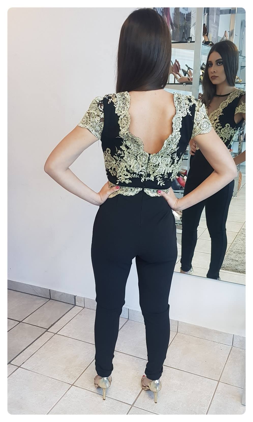 JUMPSUIT BORDADO DORADO