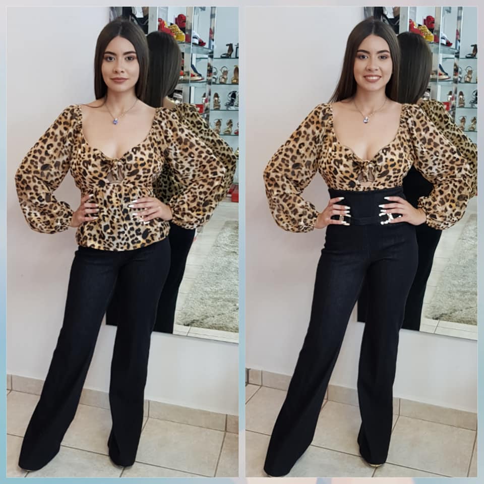 BLUS MANGA LARGA ANIMAL PRINT