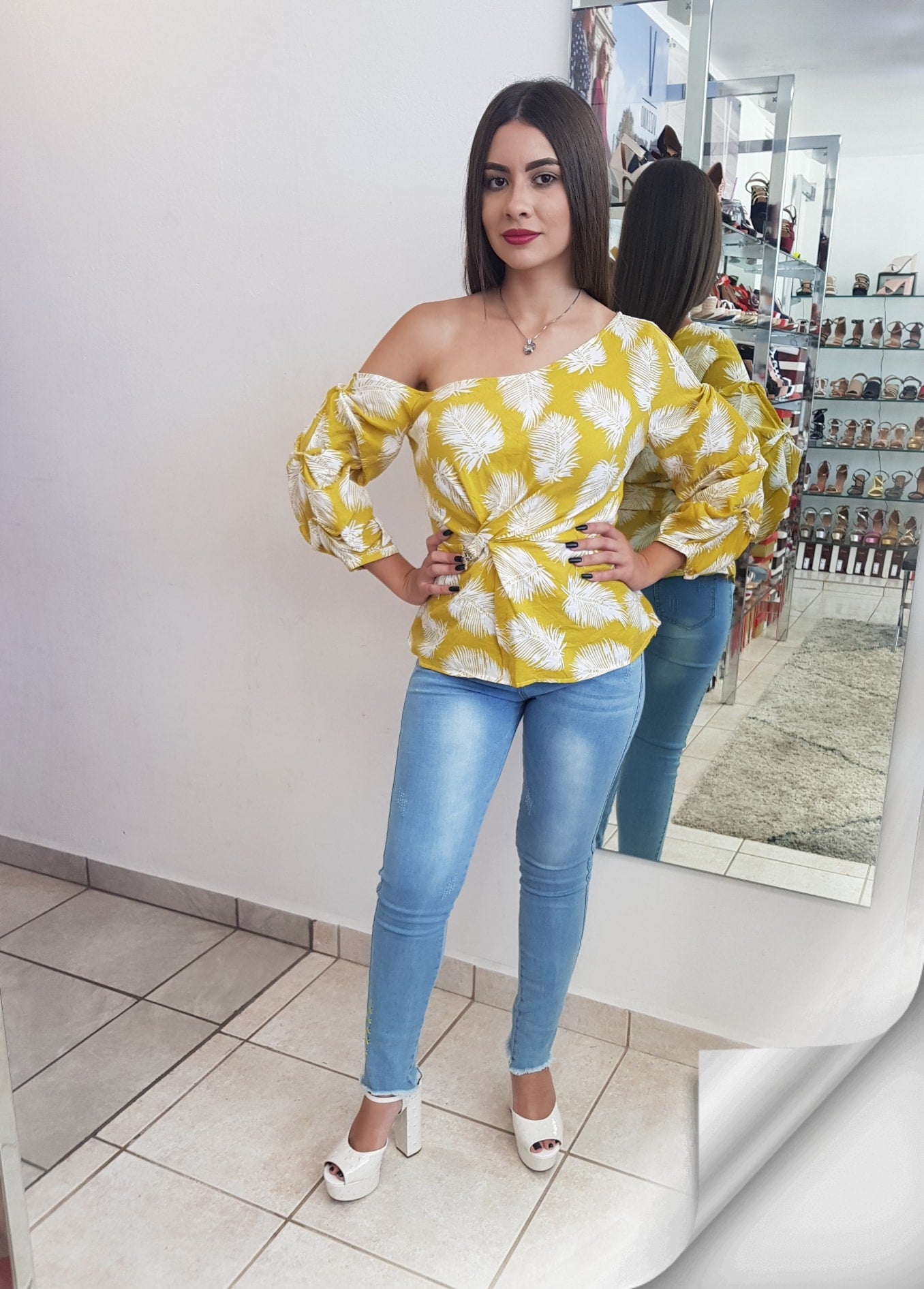 BLUSA MANGA LARGA FRUNCIDA