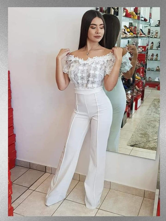 JUMPSUIT MANGA CORTA OFF SHOULDER