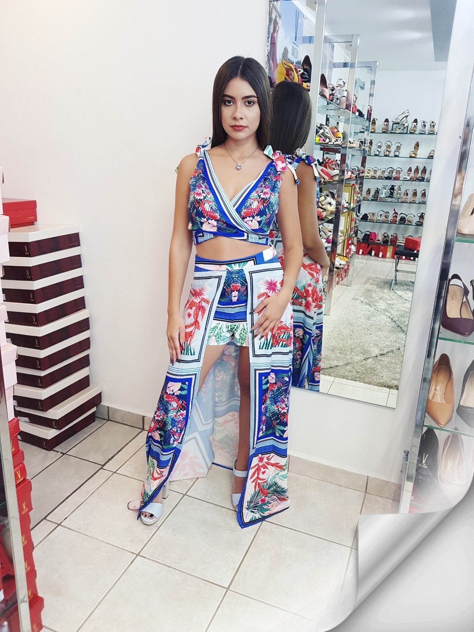 SET DE PANT. LARGO PRINT FLOREADO