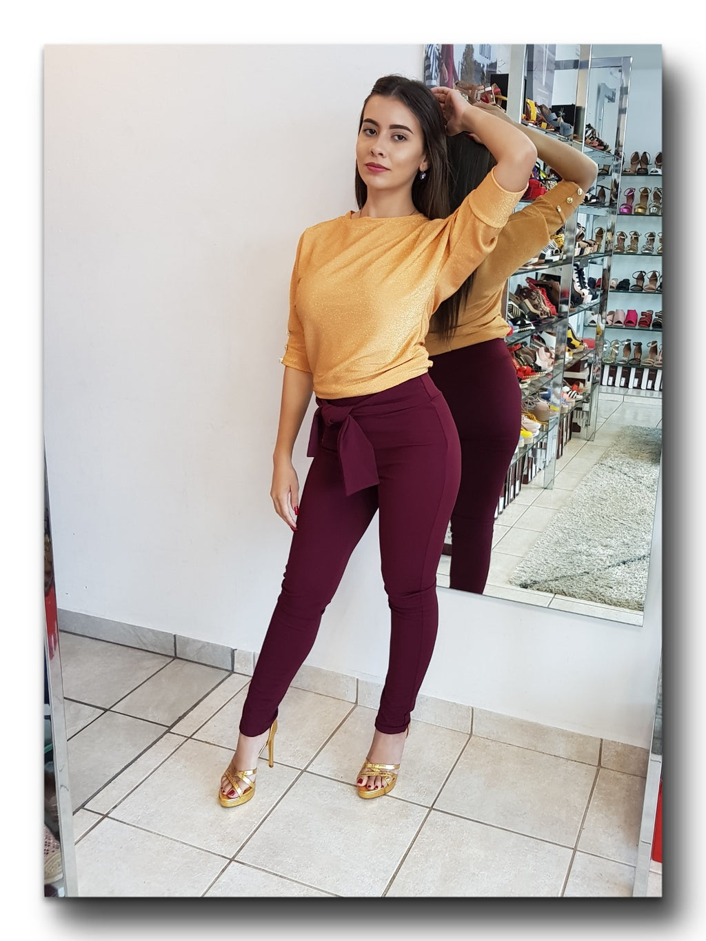 BLUSA MANGA DE BRILLO