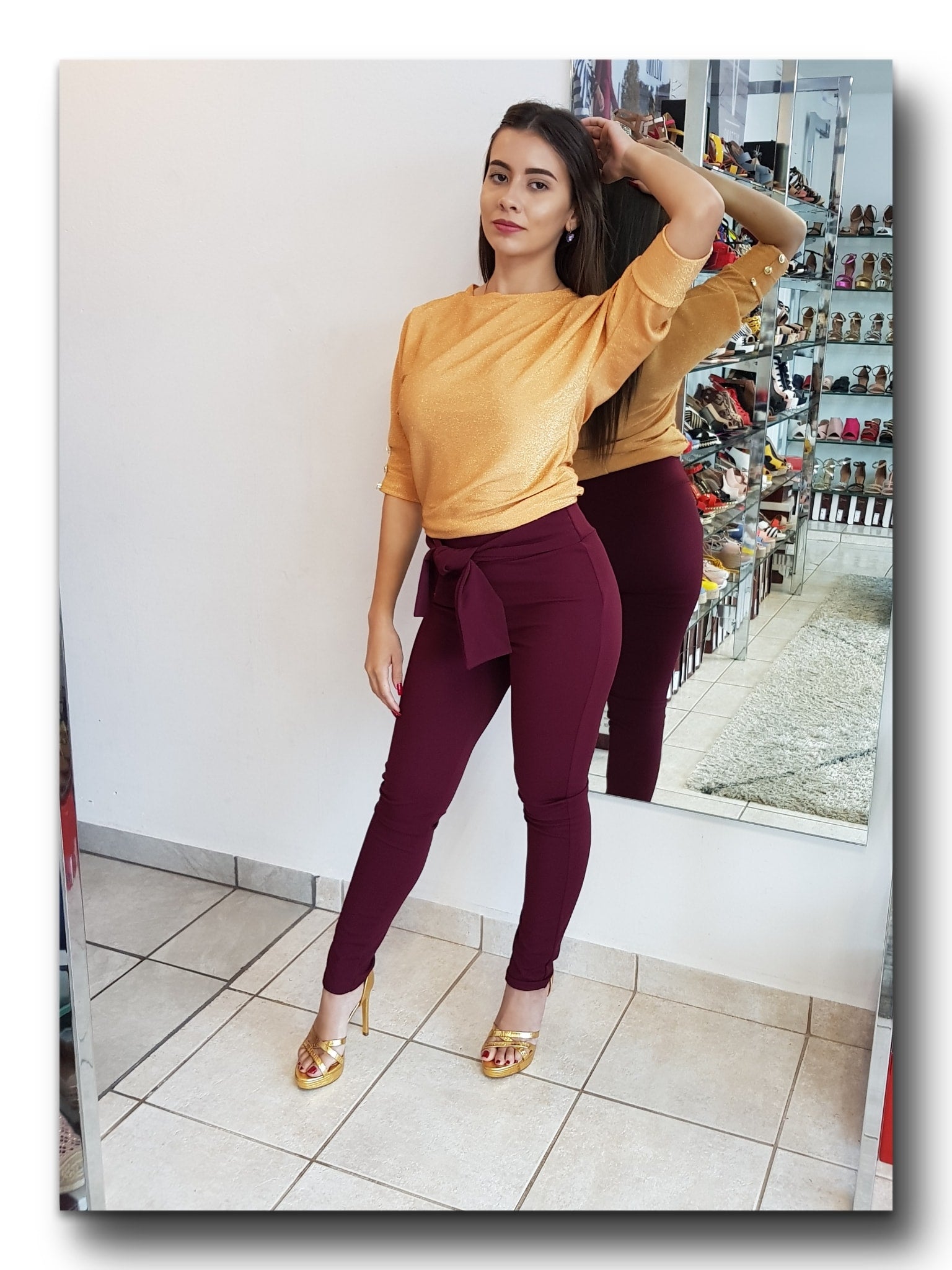 BLUSA MANGA DE BRILLO