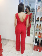 JUMPSUIT ENCAJE ROJO