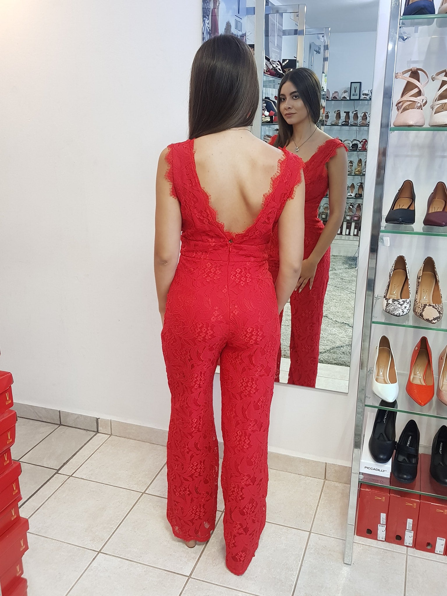 JUMPSUIT ENCAJE ROJO