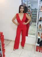 JUMPSUIT ENCAJE ROJO