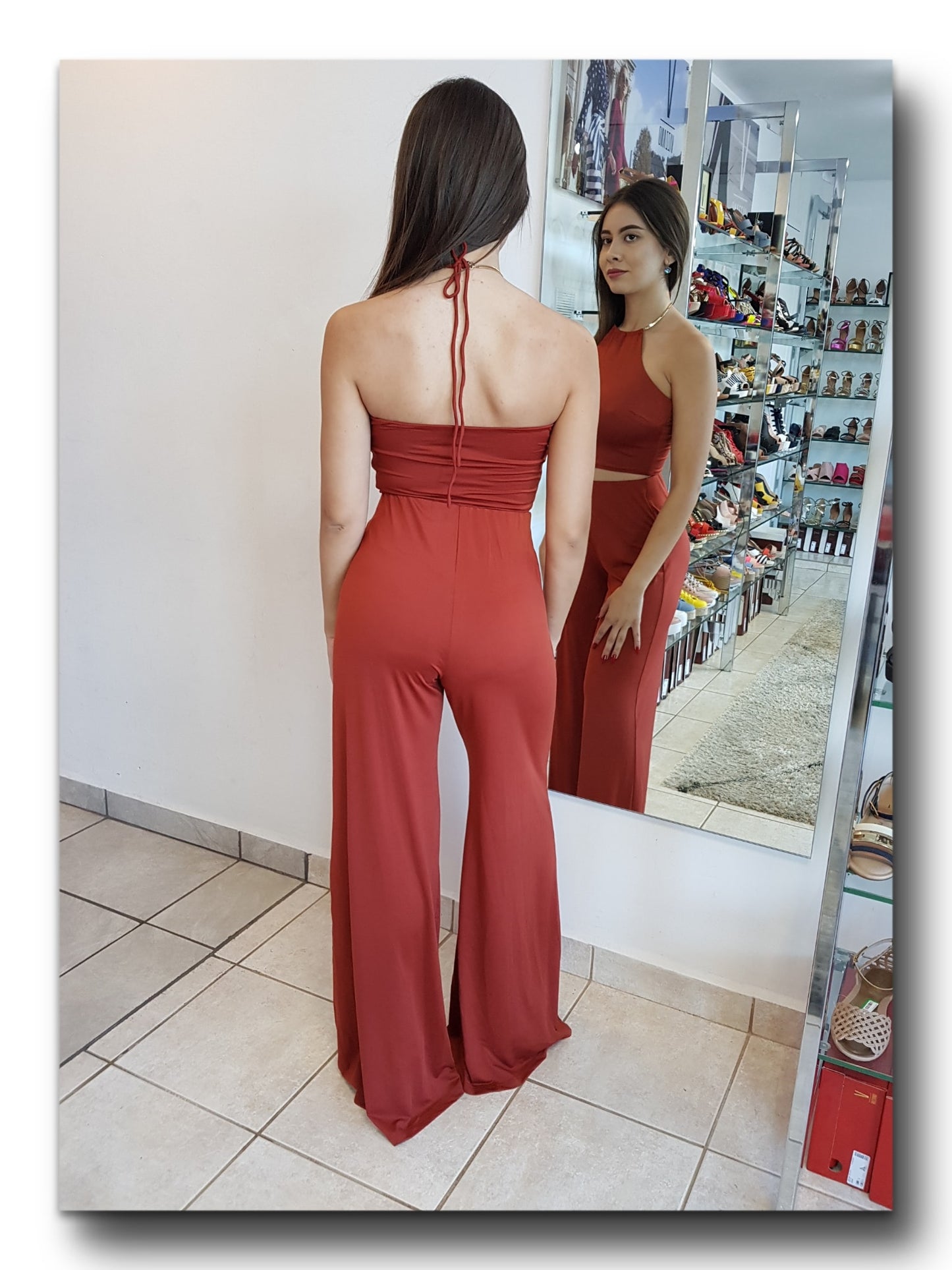 SET PANTALON Y TOP HALTER ARO ORO