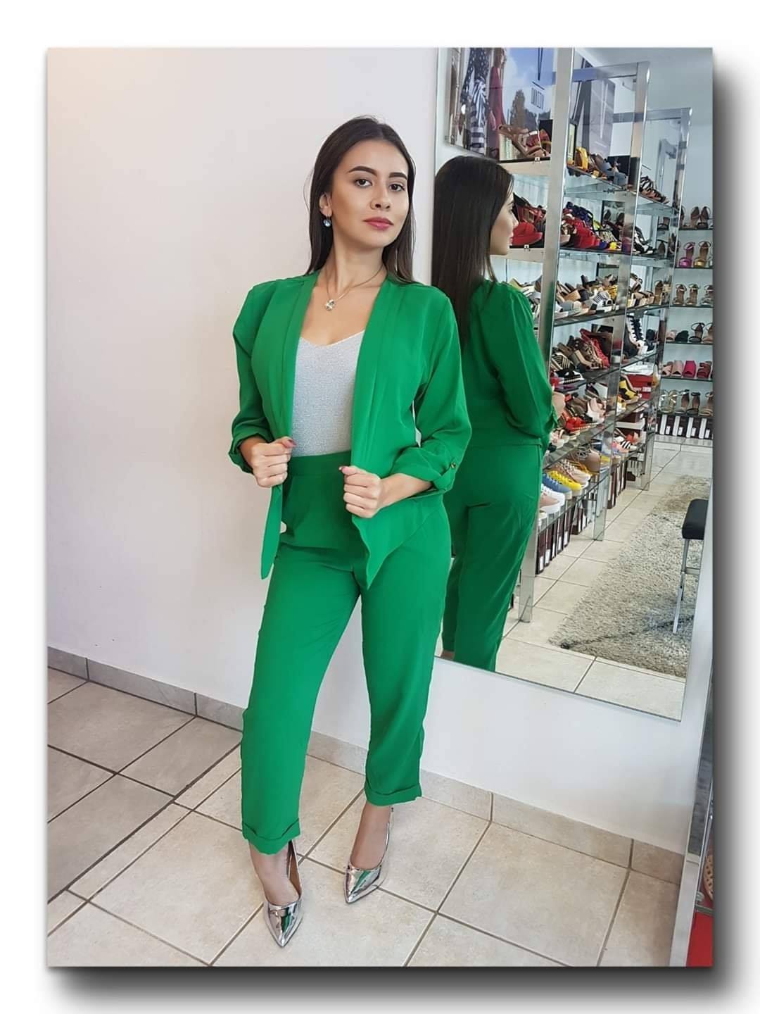 PANTALON LARGO PAPER WRAP VERDE