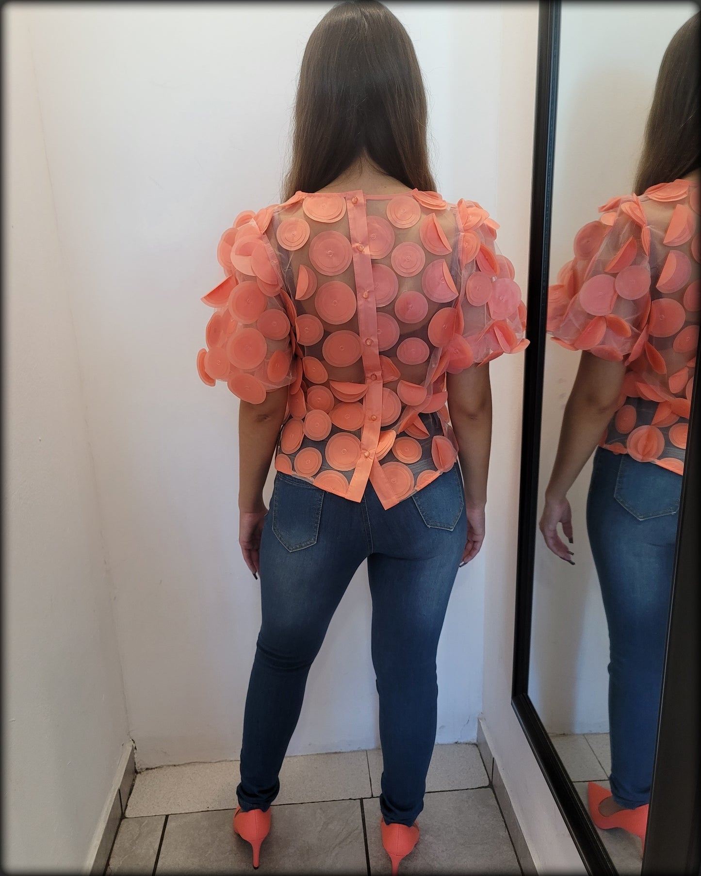 BLUSA MANGA CORTA ROSA