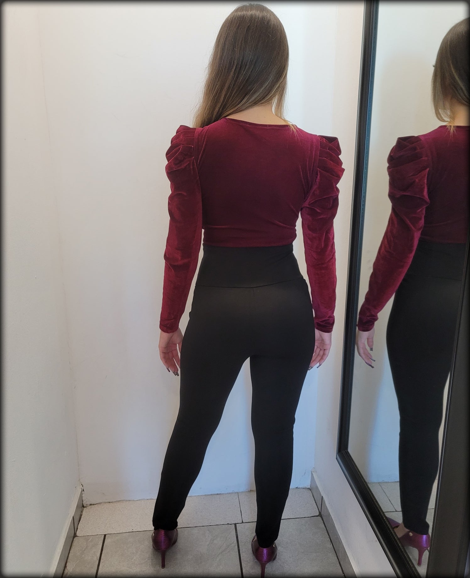 Pantalon Highwaist Negro Spandex