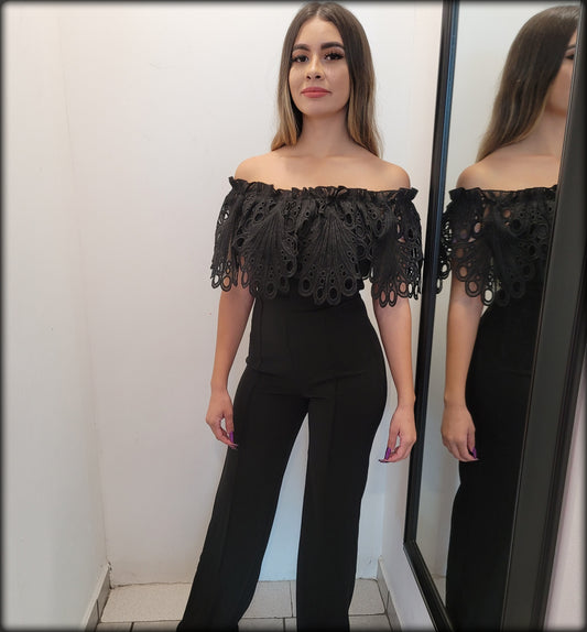 JUMPSUIT NEGRO OFFSHOULDER