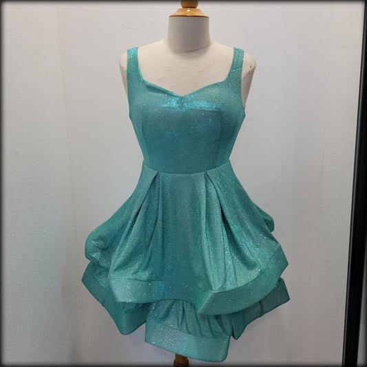 VESTIDO CORTO PEPLUM ESMERALDA