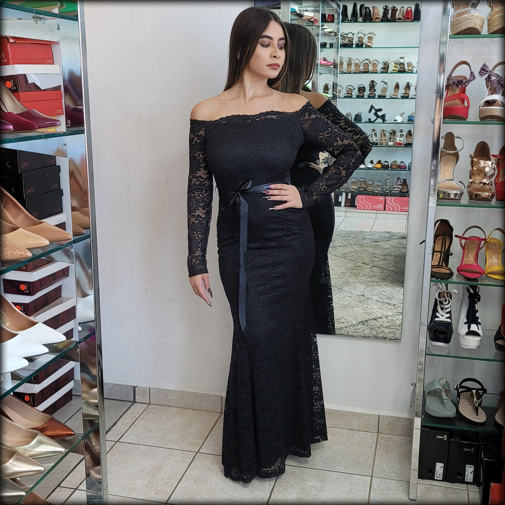 VESTIDO LARGO SIRENA MANGA LARGA