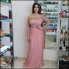 VESTIDO LARGO OFF SHOULDER MAUVE