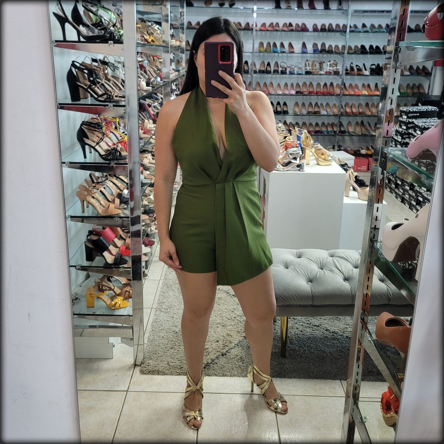 ROMPER V NECK HALTER