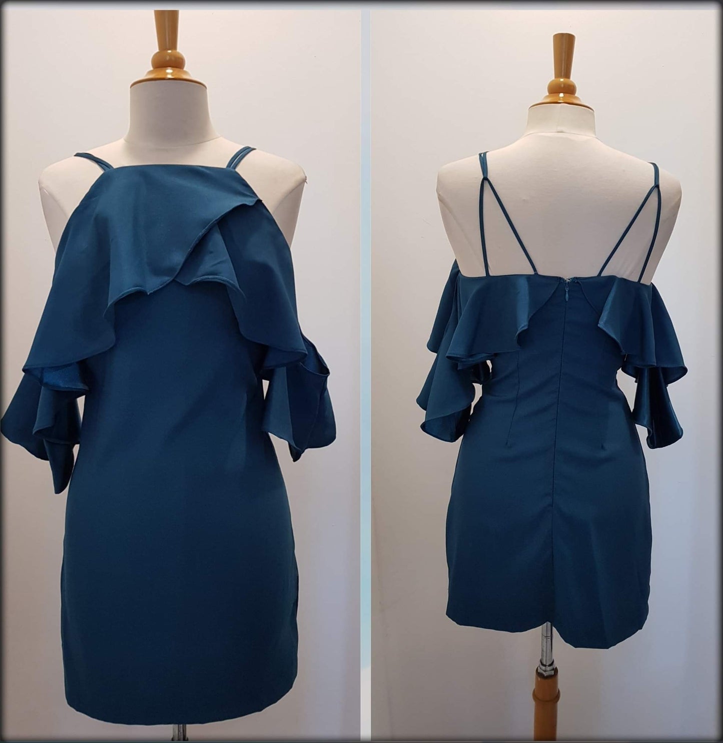 VESTIDO TEAL INTERIOR SATINADO