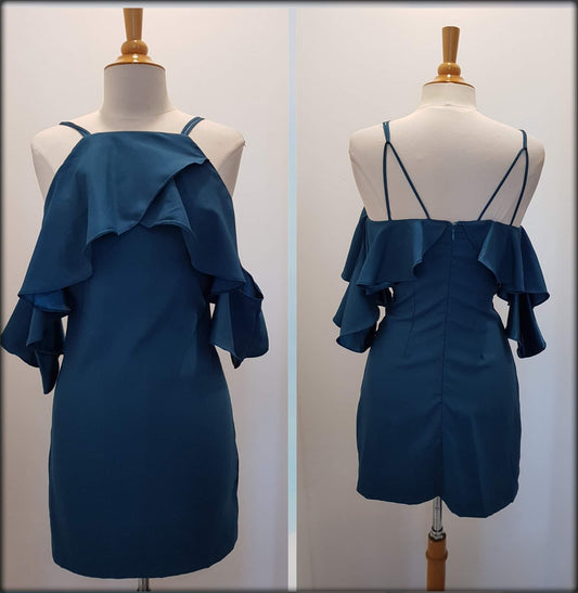 VESTIDO TEAL INTERIOR SATINADO