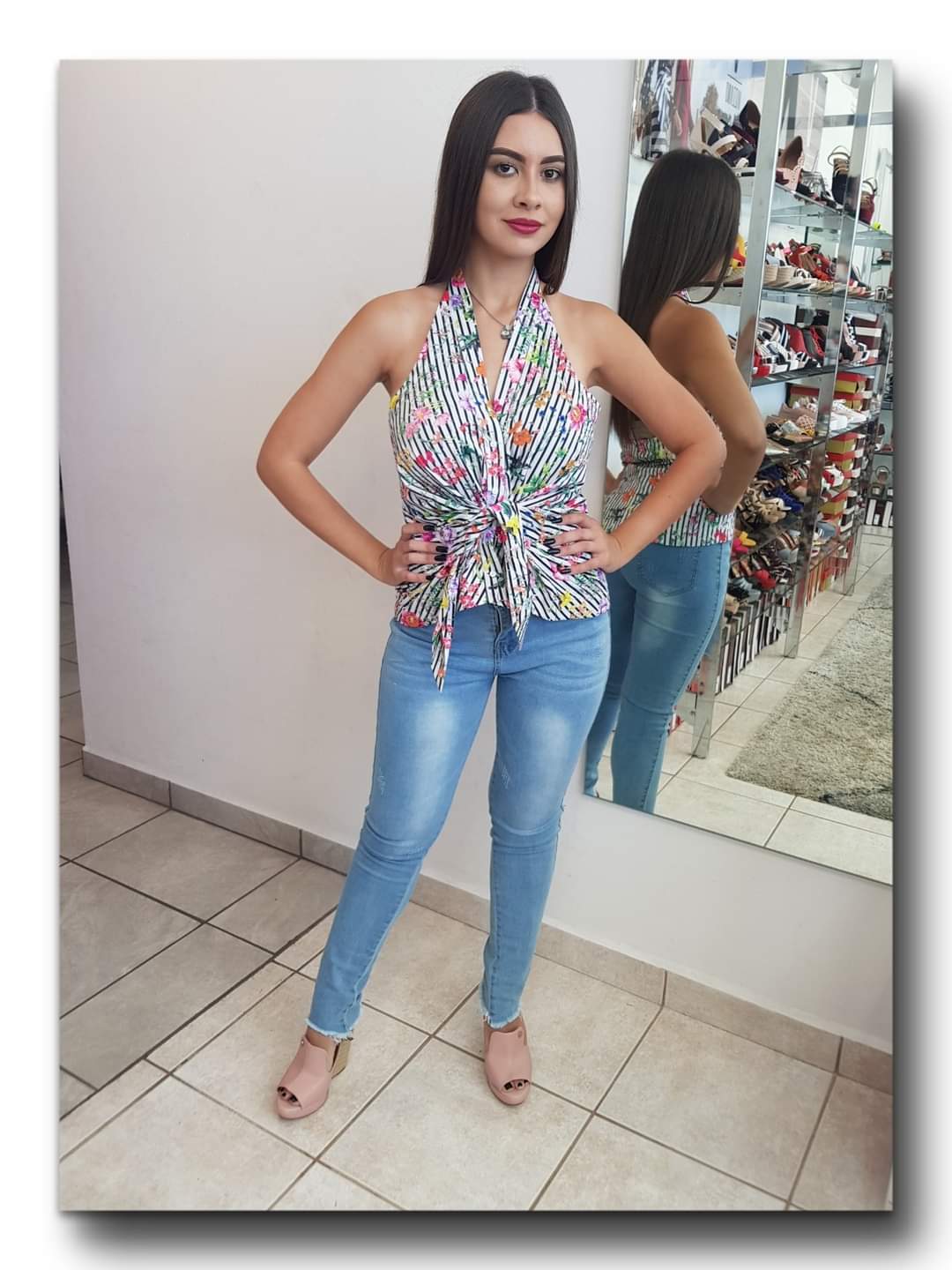 Blusa Halter Estampado Floral