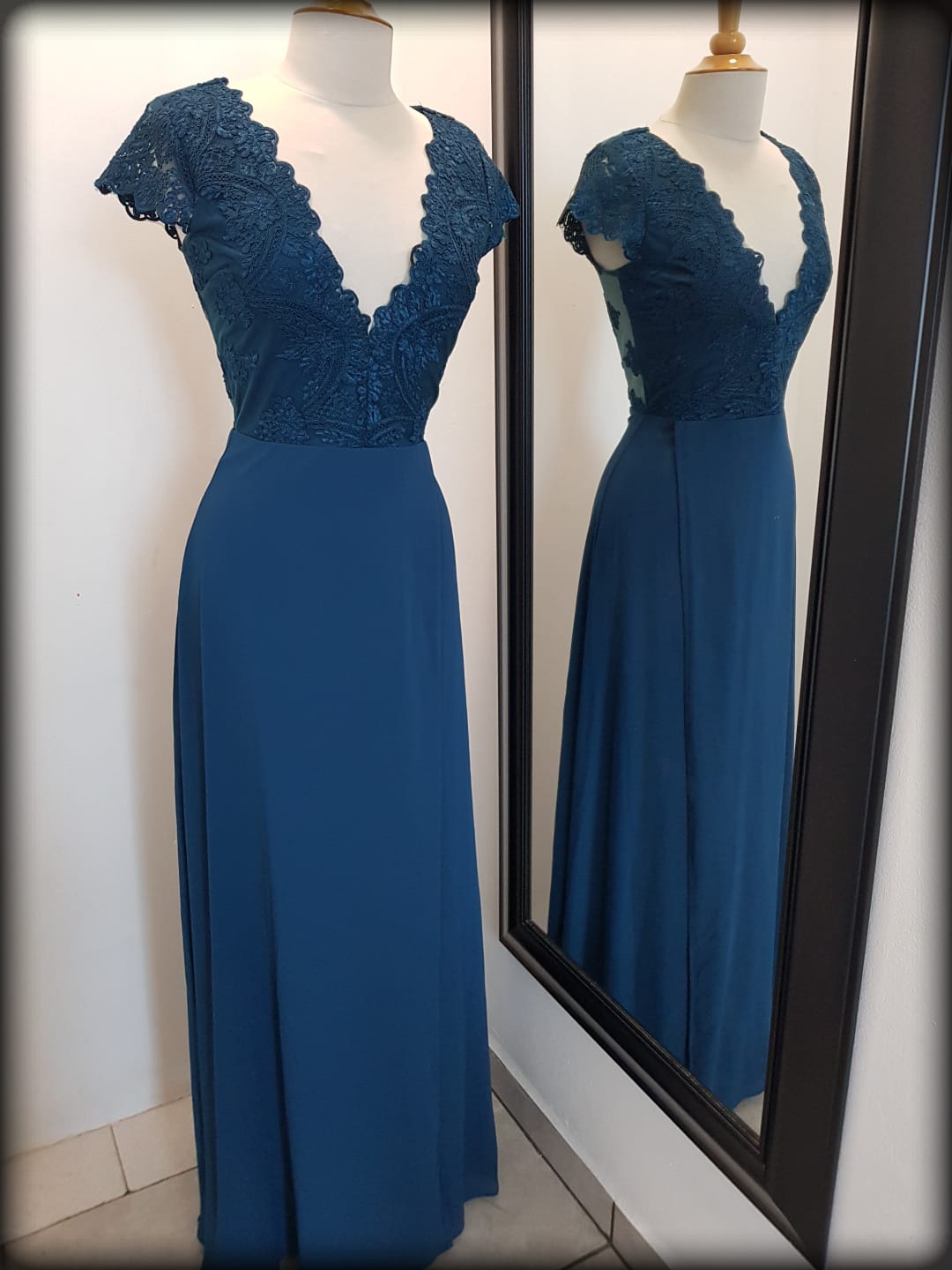 VESTIDO LARGO TEAL