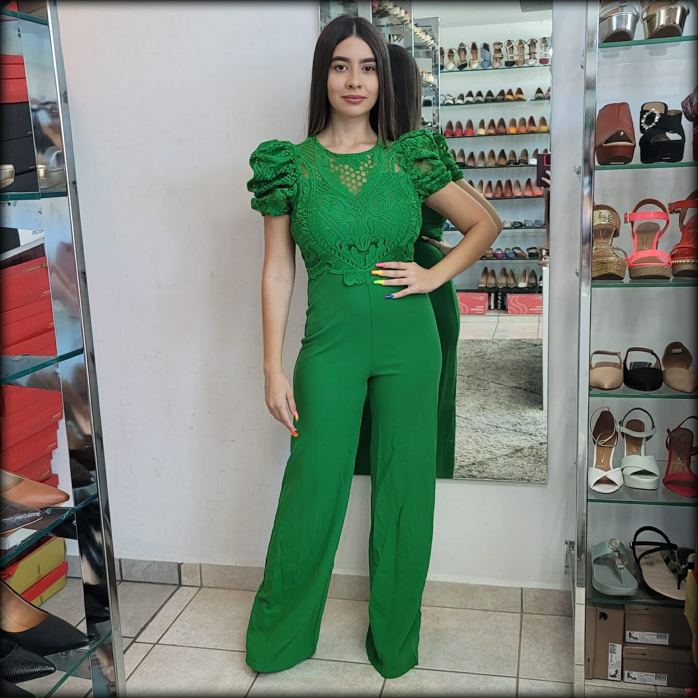 JUMPSUIT MANGA CORTA VERDE