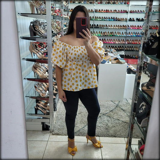 TOP POLKA DOT MOSTAZA