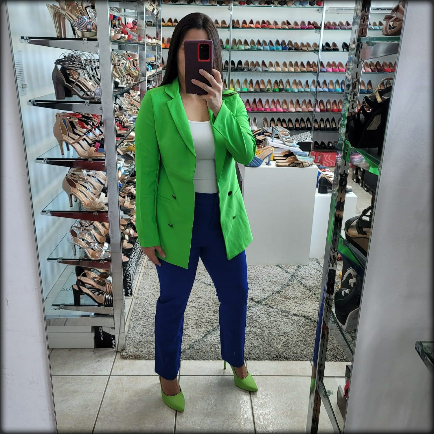 Chaqueta Verde Botones al frente