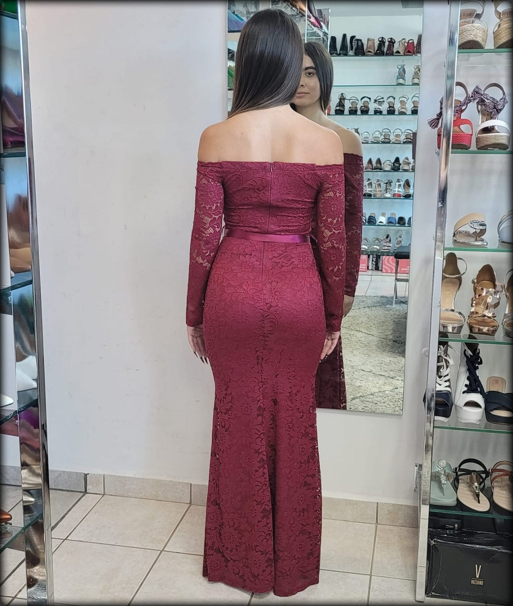 VESTIDO LARGO SIRENA MANGA LARGA