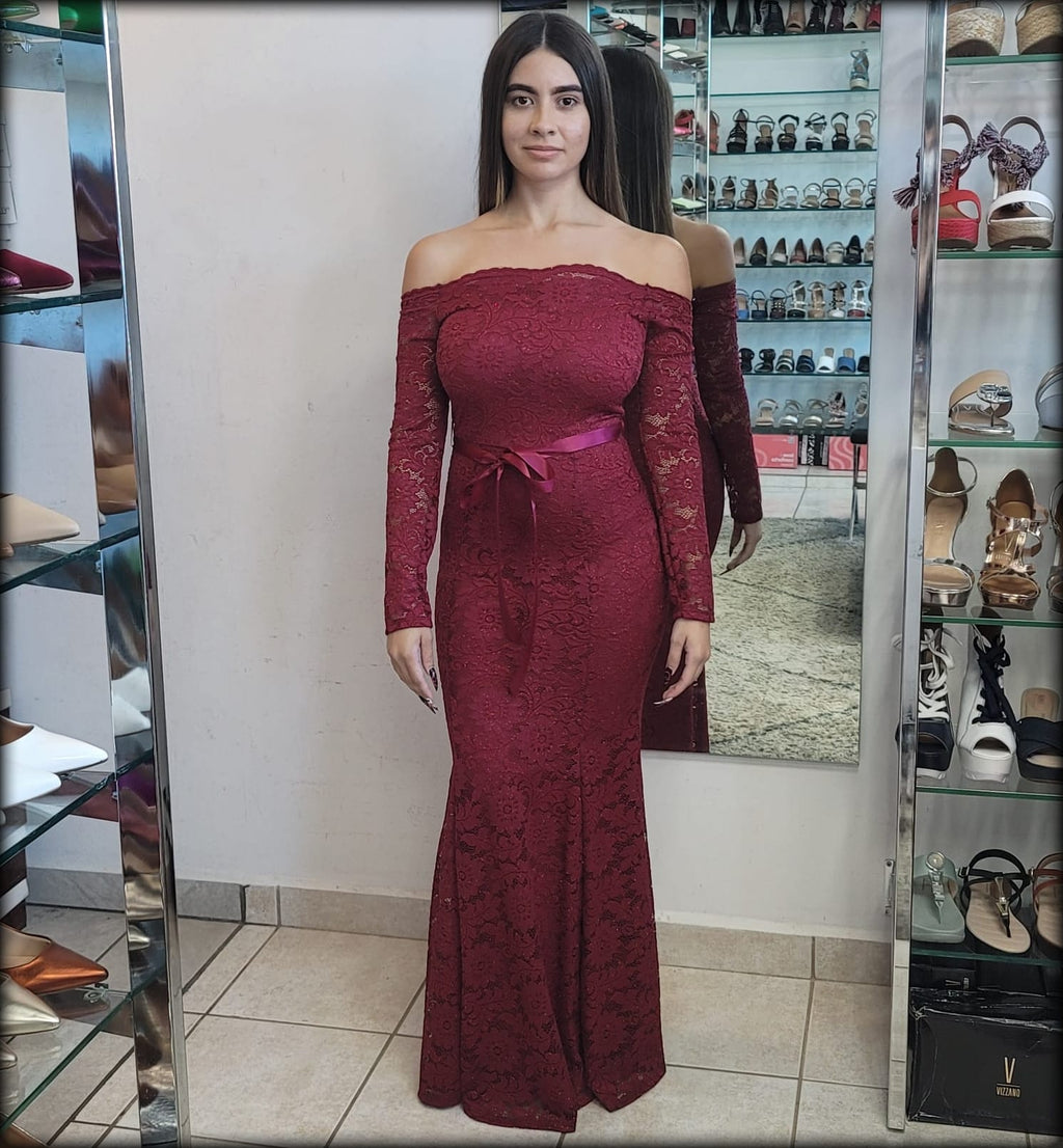 VESTIDO LARGO SIRENA MANGA LARGA