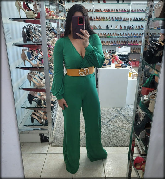 JUMPSUIT MANGA LARGA VERDE